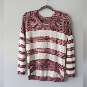 Marled striped sweater top